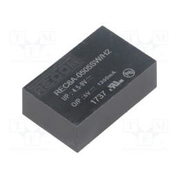 1 pcs x RECOM - REC6A-0505SW/H2 - Converter: DC/DC, 6W, Uin: 4.5÷9V, Uout: 5VDC, Iout: 1.2A, DIP24