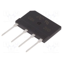 1 pcs x DC COMPONENTS - GBK20D - Bridge rectifier: single-phase, Urmax: 200V, If: 20A, Ifsm: 250A