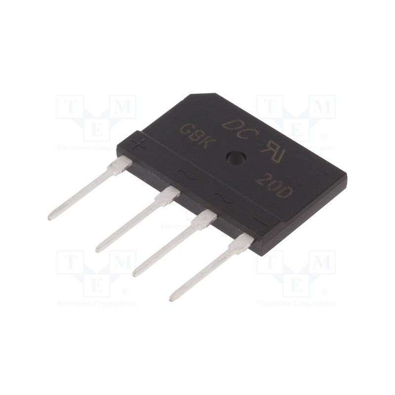 1 pcs x DC COMPONENTS - GBK20D - Bridge rectifier: single-phase, Urmax: 200V, If: 20A, Ifsm: 250A