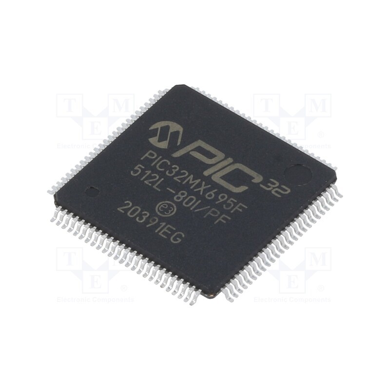 1 pcs x MICROCHIP TECHNOLOGY - PIC32MX695F512L-80I/PF - IC: PIC microcontroller, 512kB, 80MHz, 2.3÷3.6VDC, SMD, TQFP100-EP