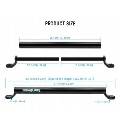Adjustable black handlebar crossbar