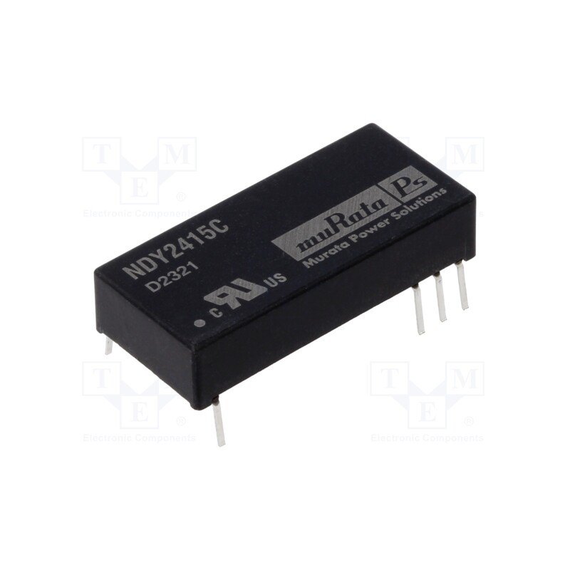1 pcs x Murata Power Solutions - NDY2415C - Converter: DC/DC, 3W, Uin: 18÷36V, Uout: 15VDC, Iout: 150mA, DIP, THT