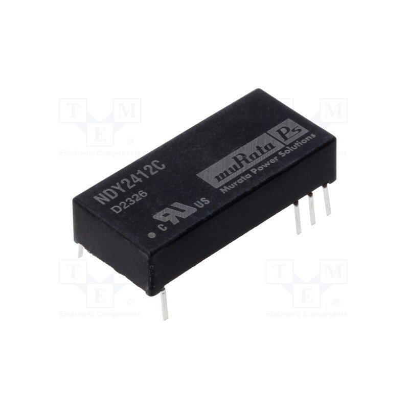 1 pcs x Murata Power Solutions - NDY2412C - Converter: DC/DC, 3W, Uin: 18÷36V, Uout: 12VDC, Iout: 154mA, DIP, THT