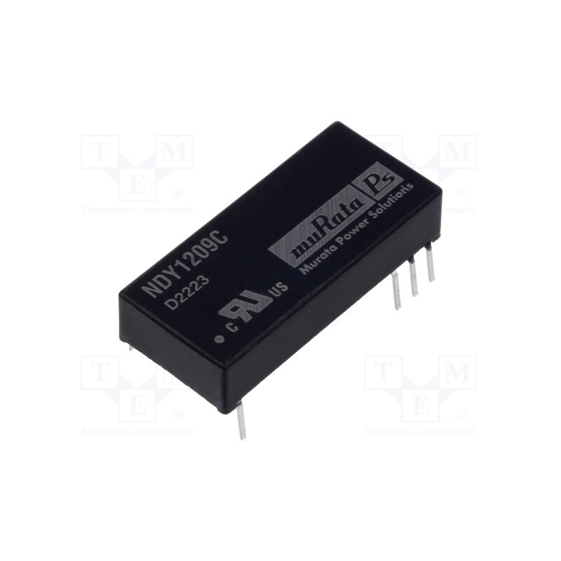 1 pcs x Murata Power Solutions - NDY1209C - Converter: DC/DC, 3W, Uin: 9÷18V, Uout: 9VDC, Iout: 320mA, DIP, THT
