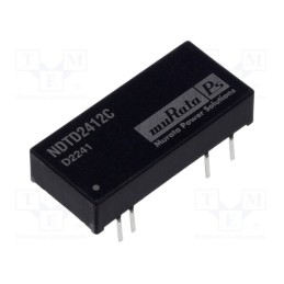 1 pcs x Murata Power Solutions - NDTD2412C - Converter: DC/DC, 3W, Uin: 18÷36V, Uout: 12VDC, Uout2: -12VDC, DIP