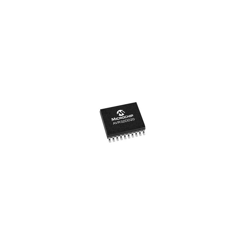 1 pcs : AVR32DD20T-I/SO - 8-bit Microcontrollers - MCU 32KB, 4KB RAM, 20p, 24MHz, MVIO, 12b ADC, ZCD, DAC, 2xUART, SPI, TWI, T&R