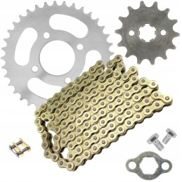 Drive sprocket rear rear 37z front chain 420h gold set atv quad 110 125