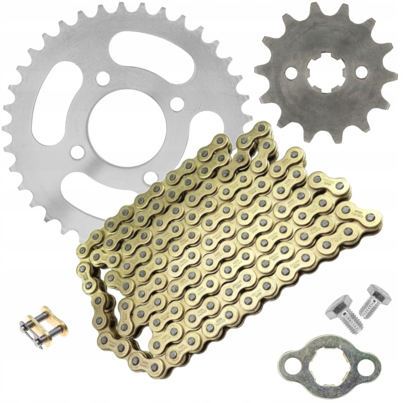 Drive sprocket rear rear 37z front chain 420h gold set atv quad 110 125