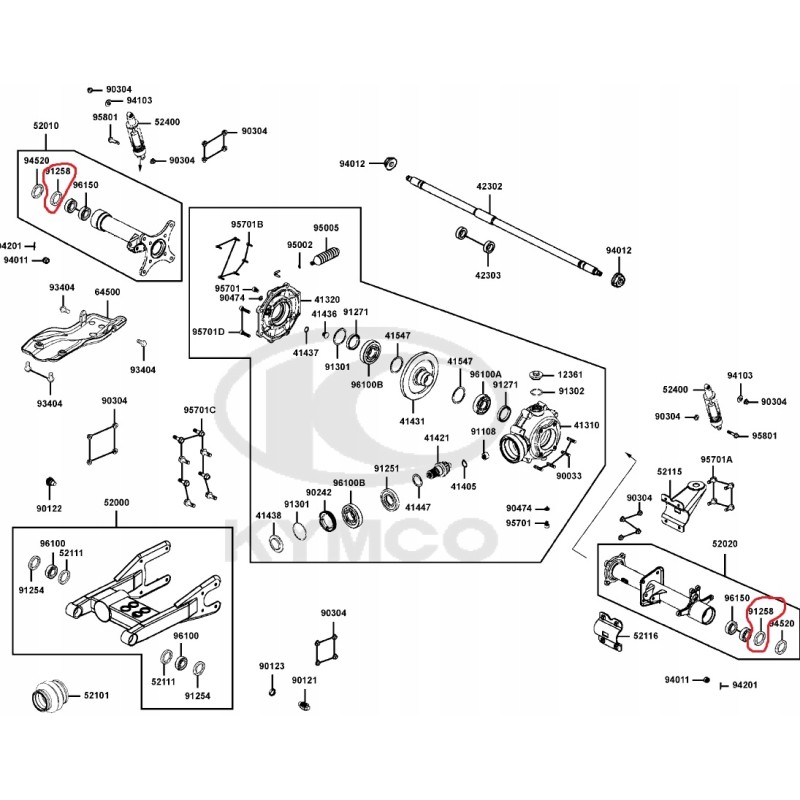 Oil seal, rear axle, Kymco MXU 500