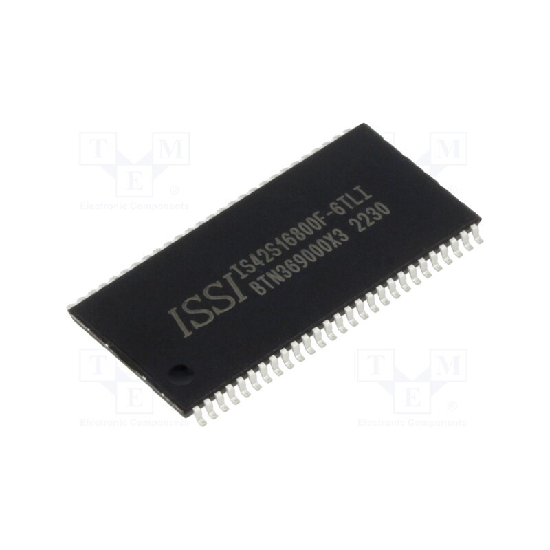 1 pcs x ISSI - IS42S16800F-6TLI - IC: DRAM memory, 128MbDRAM, 2Mx16bitx4, 166MHz, 6ns, TSOP54 II