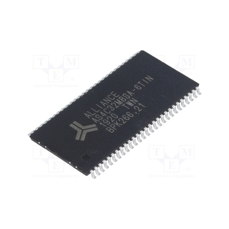 1 pcs x ALLIANCE MEMORY - AS4C32M8SA-6TIN - IC: DRAM memory, 256MbDRAM, 32Mx8bit, 3.3V, 166MHz, 5ns, TSOP54 II