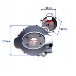 Left engine cover of the Romet ZK ZK 50 magneto