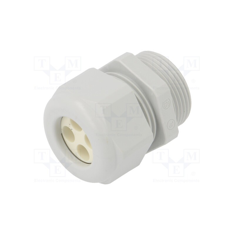 1 pcs x HUMMEL - 1.597.2100.00 - Cable gland, multi-hole, PG21, IP65, polyamide, grey, Holes no: 4