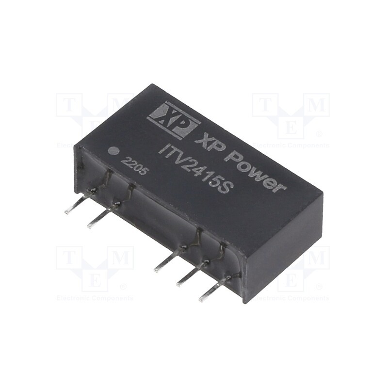 1 pcs x XP POWER - ITV2415S - Converter: DC/DC, 1W, Uin: 24V, Uout: 15VDC, Uout2: -15VDC, SIP, 50kHz