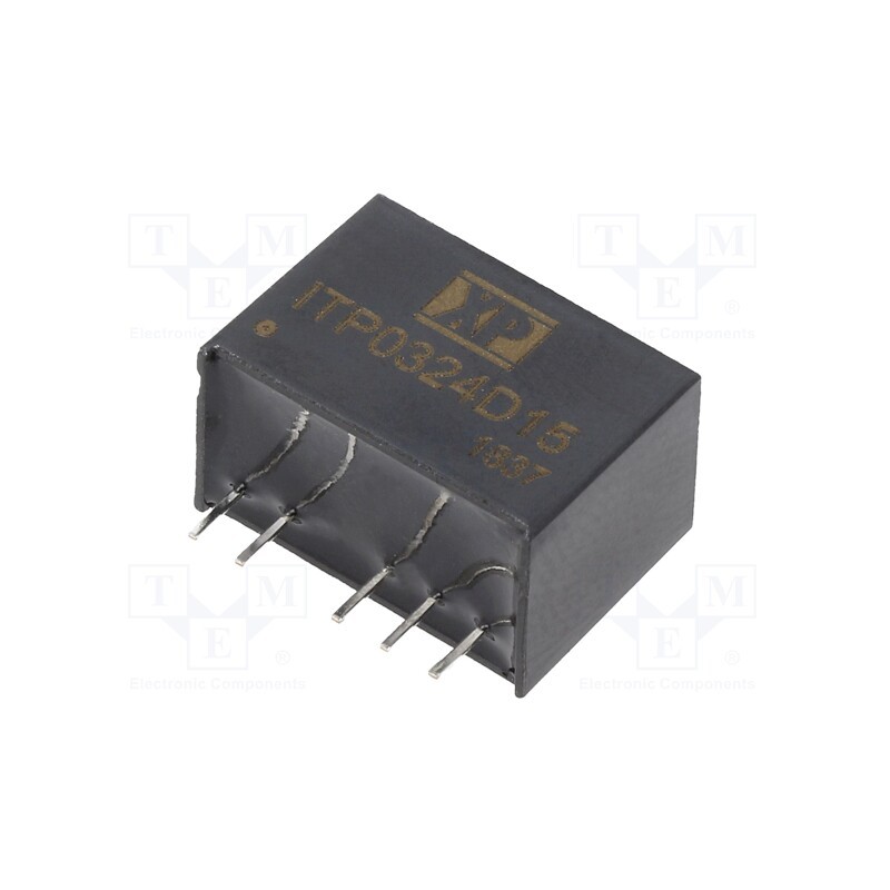 1 pcs x XP POWER - ITP0324D15 - Converter: DC/DC, 3W, Uin: 9÷36V, Uout: 15VDC, Uout2: -15VDC, SIP6