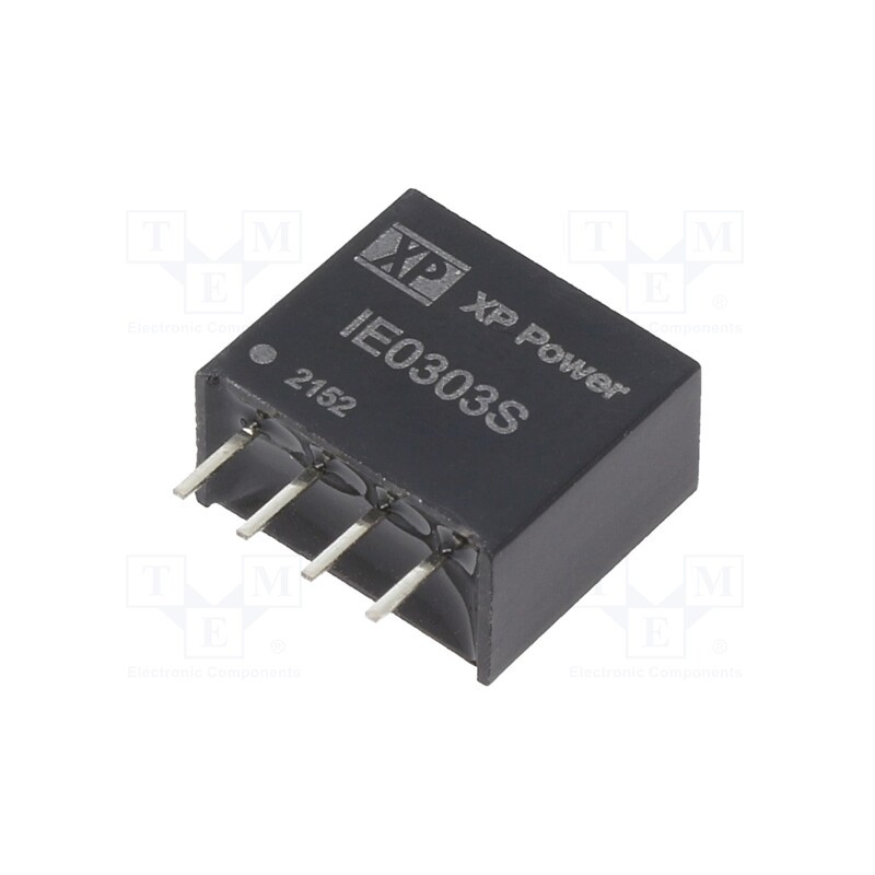1 pcs x XP POWER - IE0303S - Converter: DC/DC, 1W, Uin: 3.3V, Uout: 3.3VDC, Iout: 300mA, SIP, THT