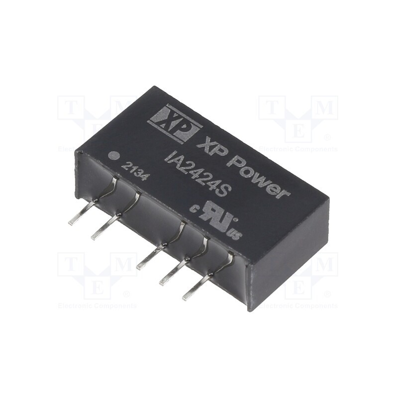 1 pcs x XP POWER - IA2424S - Converter: DC/DC, 1W, Uin: 24V, Uout: 24VDC, Uout2: -24VDC, Iout: 21mA