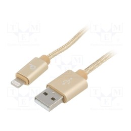 1 pcs x GEMBIRD - CCB-MUSB2B-AMLM-6-G - Cable, USB 2.0, Apple Lightning plug,USB A plug, gold-plated