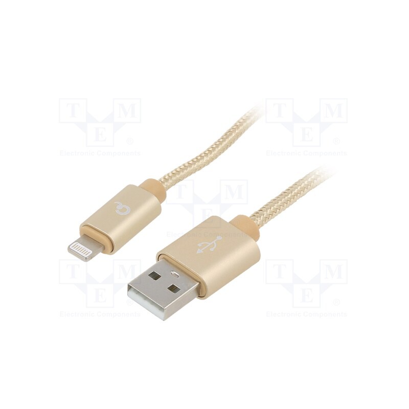 1 pcs x GEMBIRD - CCB-MUSB2B-AMLM-6-G - Cable, USB 2.0, Apple Lightning plug,USB A plug, gold-plated