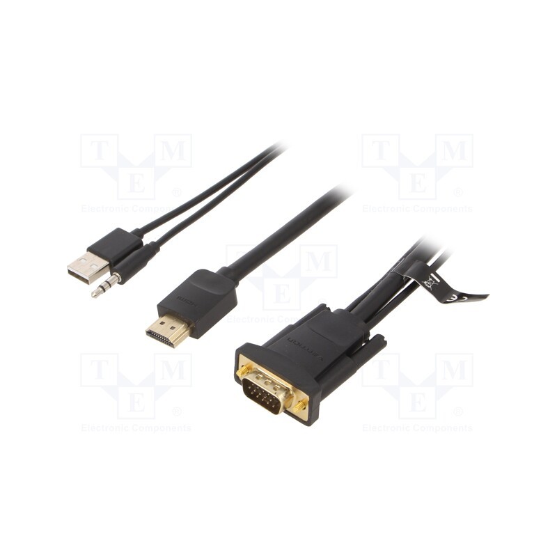 1 pcs x VENTION - ABIBF - Cable, HDMI 1.4, PVC, 1m, black, 32AWG, Core: Cu,tinned