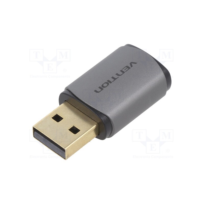 1 pcs x VENTION - CDMH0 - Adapter, USB A plug,USB C socket, gold-plated, grey