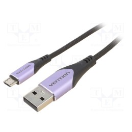 1 pcs x VENTION - COAVG - Cable, USB 2.0, USB A plug,USB B micro plug, 1.5m, black, 480Mbps