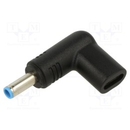 1 pcs x AKYGA - AK-ND-C09 - Adapter, USB C socket,DC 4,5/3,0 plug, black, 100W, 5A