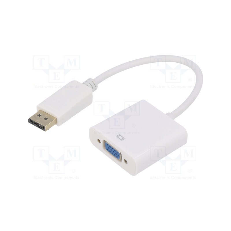 1 pcs x GEMBIRD - A-DPM-VGAF-02-W - Converter, DisplayPort 1.1a, 0.15m, white