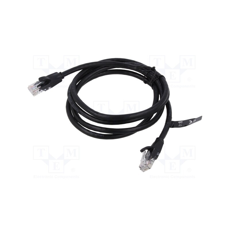 1 pcs x VENTION - IBEBK - Patch cord, U/UTP, 6, stranded, CCA, PVC, black, 8m, 26AWG