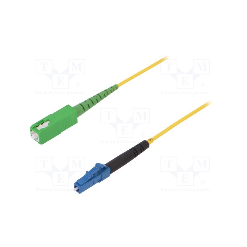 1 pcs x FIBRAIN - G-SCA-LC-S-003.0-SX-D-18-Y - Fiber patch cord, LC/UPC,SC/APC, 3m, Optical fiber: 9/125um, Gold