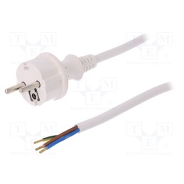 1 pcs x PLASTROL - W-98379 - Cable, 3x1.5mm2, CEE 7/7 (E/F) plug,wires,SCHUKO plug, PVC, 1.5m