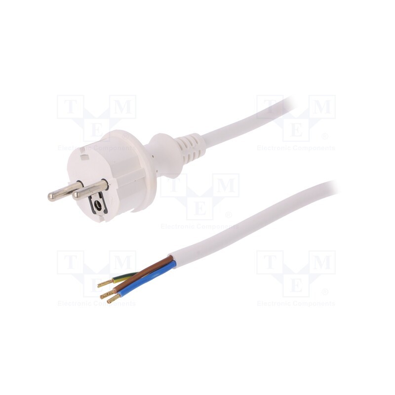 1 pcs x PLASTROL - W-98379 - Cable, 3x1.5mm2, CEE 7/7 (E/F) plug,wires,SCHUKO plug, PVC, 1.5m