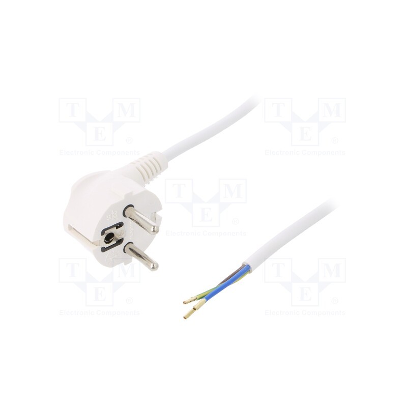 1 pcs x PLASTROL - W-97163 - Cable, 3G1mm2, CEE 7/7 (E/F) plug angled,wires,SCHUKO plug, PVC