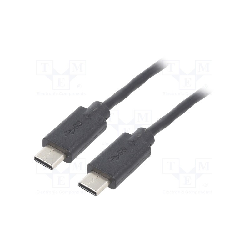 1 pcs x QOLTEC - 52342 - Cable, USB 2.0, USB C plug,both sides, 0.5m, black