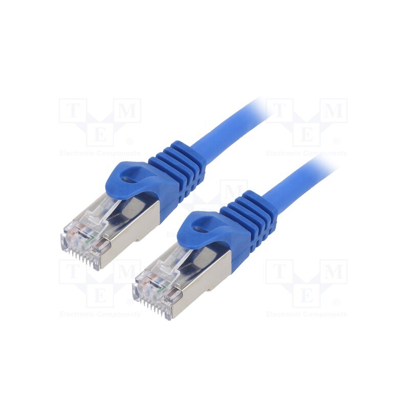1 pcs x GEMBIRD - PP6A-LSZHCU-B-0.5M - Patch cord, S/FTP, 6a, solid, Cu, LSZH, blue, 0.5m, 27AWG, Cablexpert