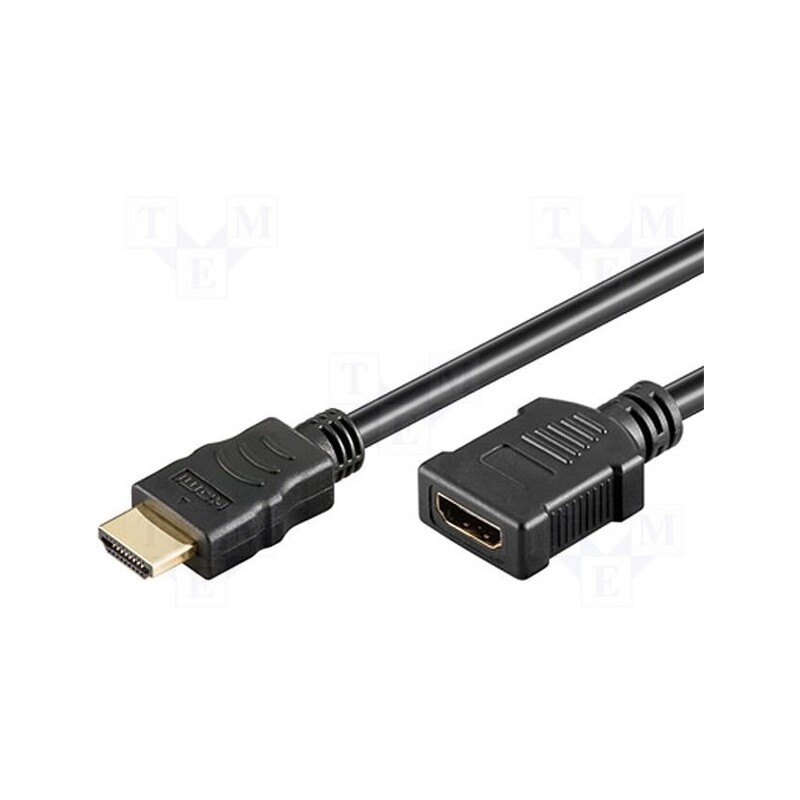 1 pcs x Goobay - 31937 - Cable, HDMI 1.4, HDMI socket,HDMI plug, PVC, Len: 2m, black