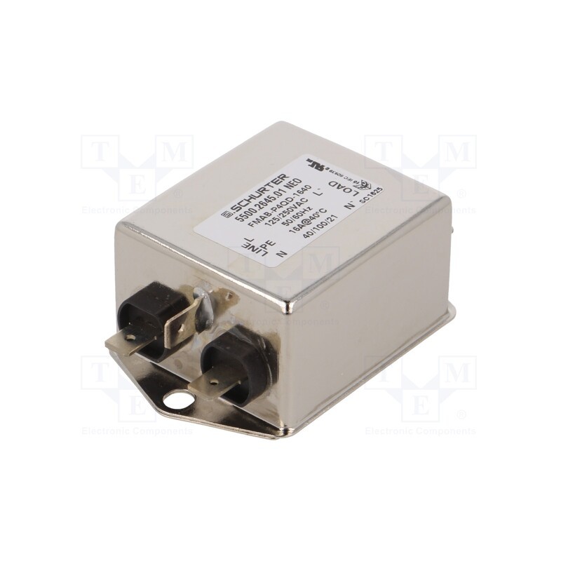 1 pcs x SCHURTER - 5500.2645.01 - Filter: anti-interference, 250VAC, Ioper.max: 16A, Ir: 0.5mA