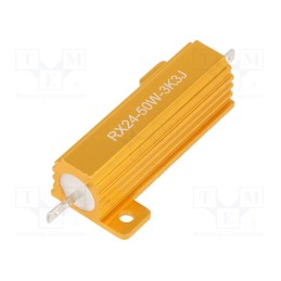 1 pcs x SR PASSIVES - AHP50W-3K3J - Resistor: wire-wound, with heatsink, 3.3kΩ, 50W, ±5%, 30ppm/°C