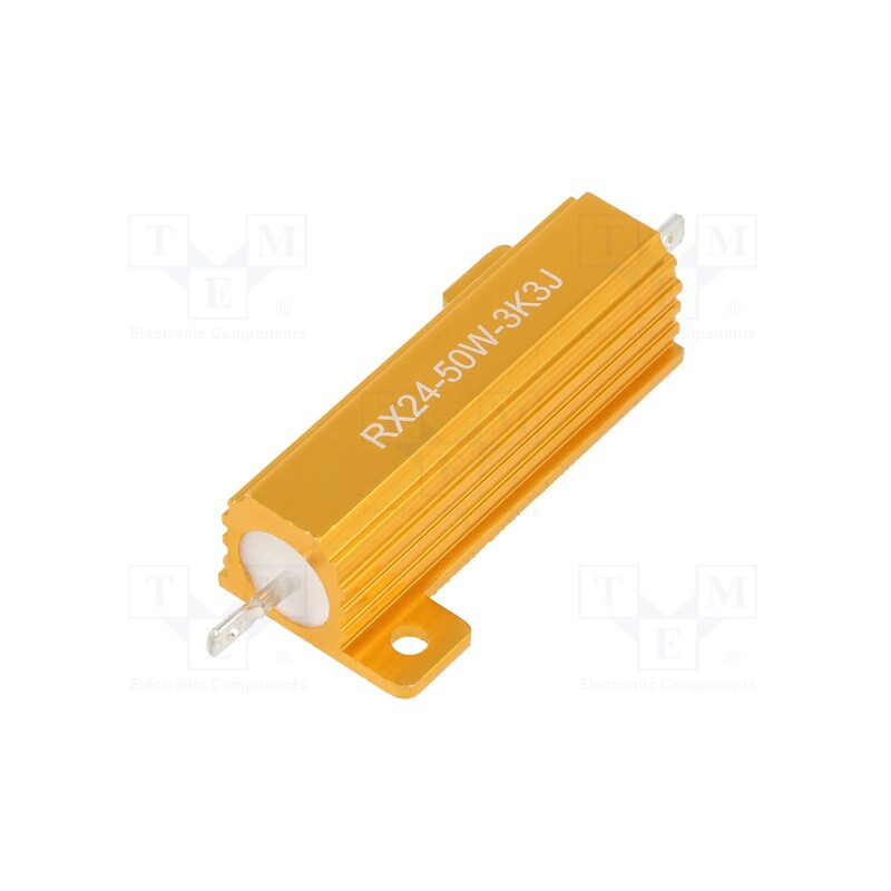 1 pcs x SR PASSIVES - AHP50W-3K3J - Resistor: wire-wound, with heatsink, 3.3kΩ, 50W, ±5%, 30ppm/°C