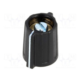 1 pcs x OKW - A2813060 - Knob, with pointer, ABS, Øshaft: 6mm, Ø13x15mm, black, Shaft: smooth