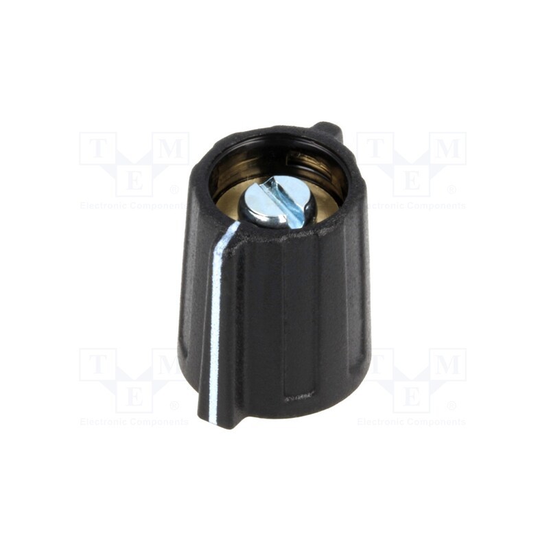 1 pcs x OKW - A2813060 - Knob, with pointer, ABS, Øshaft: 6mm, Ø13x15mm, black, Shaft: smooth