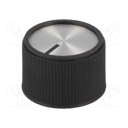 1 pcs x OKW - A1324260 - Knob, with pointer, aluminium,thermoplastic, Øshaft: 6mm, black
