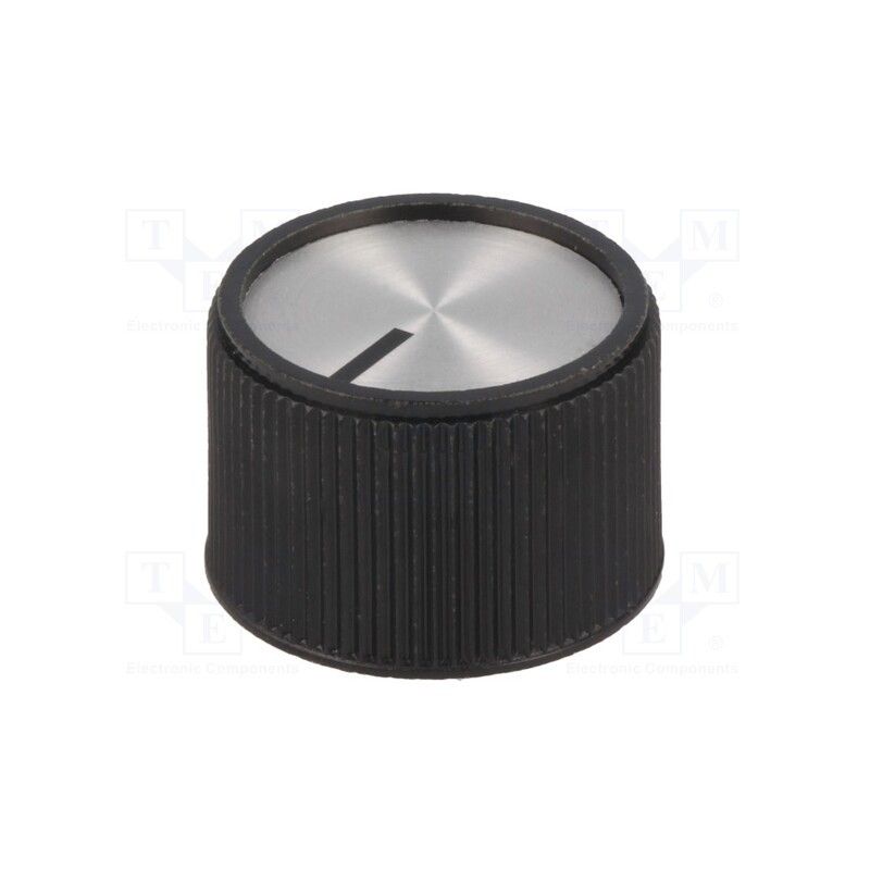 1 pcs x OKW - A1324260 - Knob, with pointer, aluminium,thermoplastic, Øshaft: 6mm, black