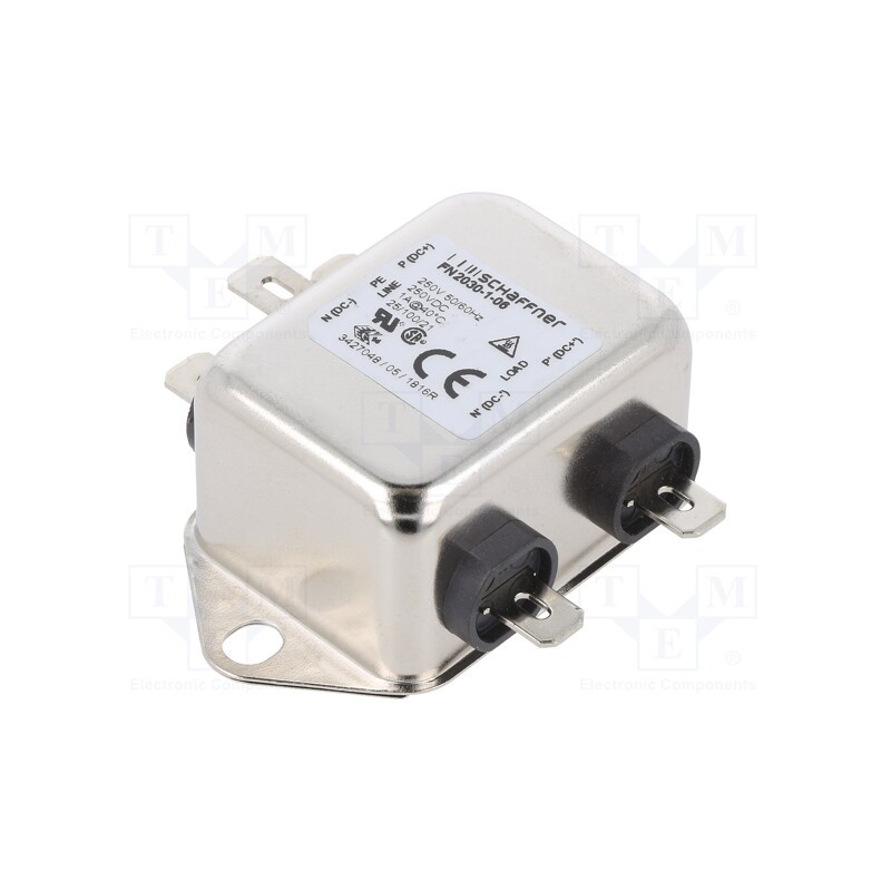 1 pcs x SCHAFFNER - FN2030-1-06 - Filter: anti-interference, single-phase, 250VAC, Cx: 220nF, 1MΩ