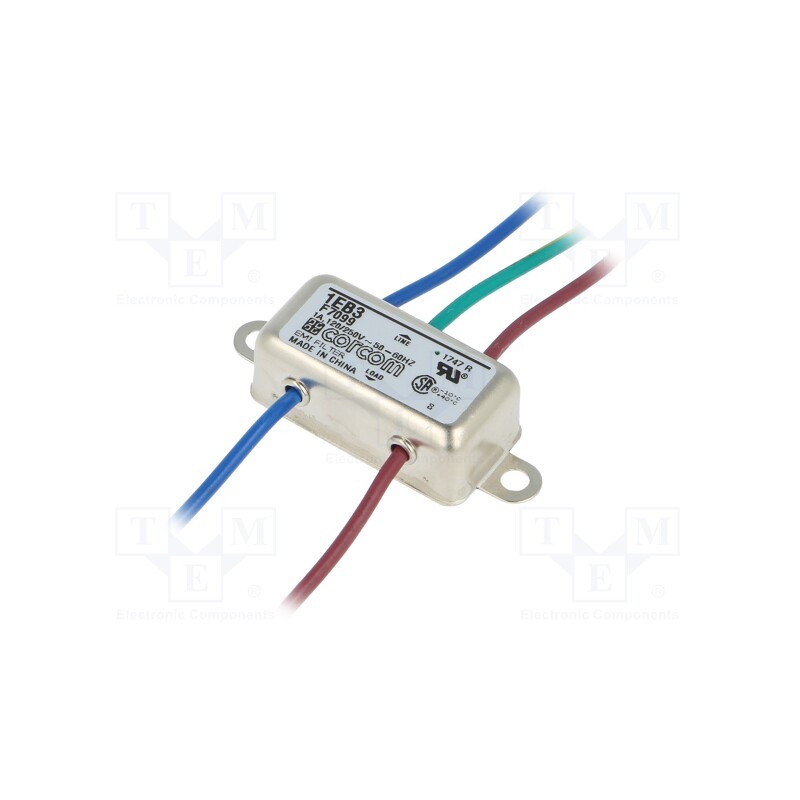 1 pcs x TE Connectivity - 6609020-2 - Filter: anti-interference, single-phase, 250VAC, Ioper.max: 1A