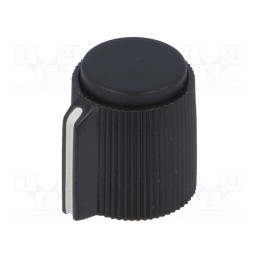 1 pcs x SR PASSIVES - KK-11 - Knob, with pointer, plastic, Øshaft: 6.35mm, Ø13x15mm, black
