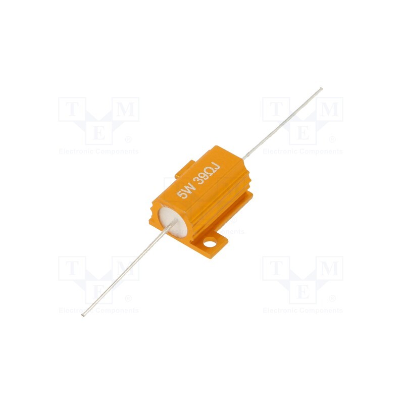 1 pcs x SR PASSIVES - AHP5W-39RJ - Resistor: wire-wound, with heatsink, 39Ω, 5W, ±5%, 50ppm/°C, axial