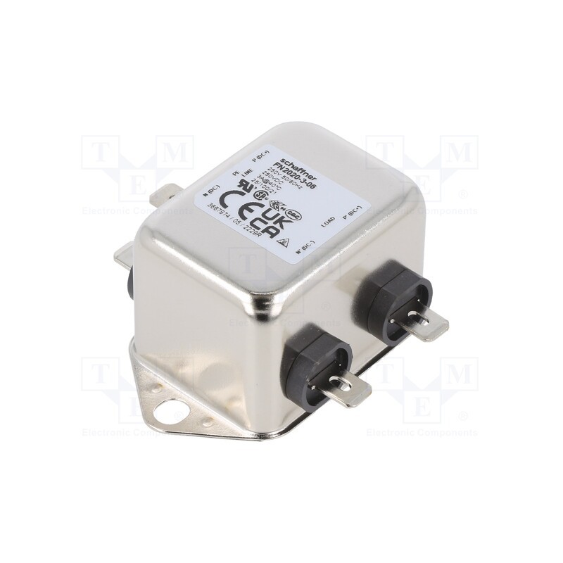 1 pcs x SCHAFFNER - FN2020-3-06 - Filter: anti-interference, single-phase, 250VAC, Cx: 150nF, 1MΩ