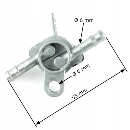 Pass-through fuel tap atv quad bashan lifan loncin shineray 55 mm 6 mm
