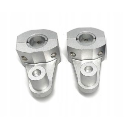 Universal handlebar mount from 22 mm to 22-28 mm, height 60 mm, silver